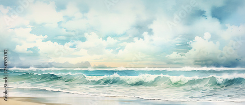 Beach watercolor style ..