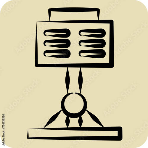 Icon Music Stand. related to Theatre Gradient symbol. hand drawn style. simple design editable. simple illustration