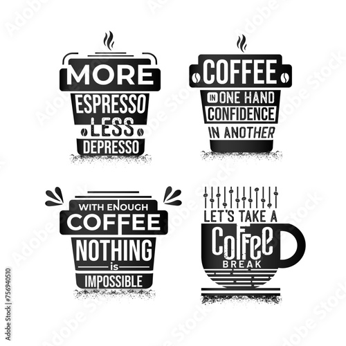 coffee quotes poster collection more expresso, less depresso