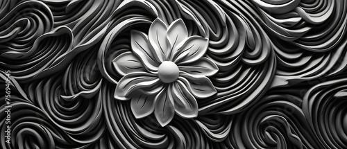Black and white relief convex pattern for design photo