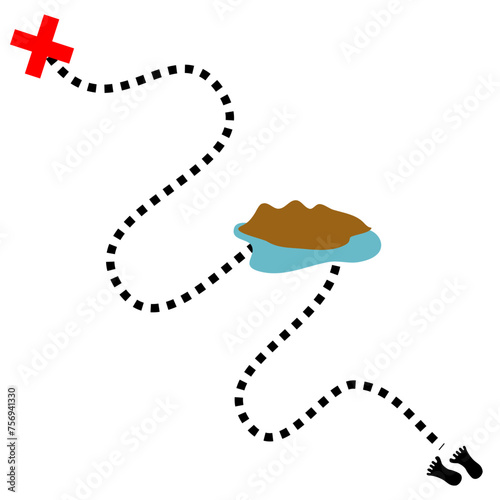 Pirate Maps Vector Flat Design