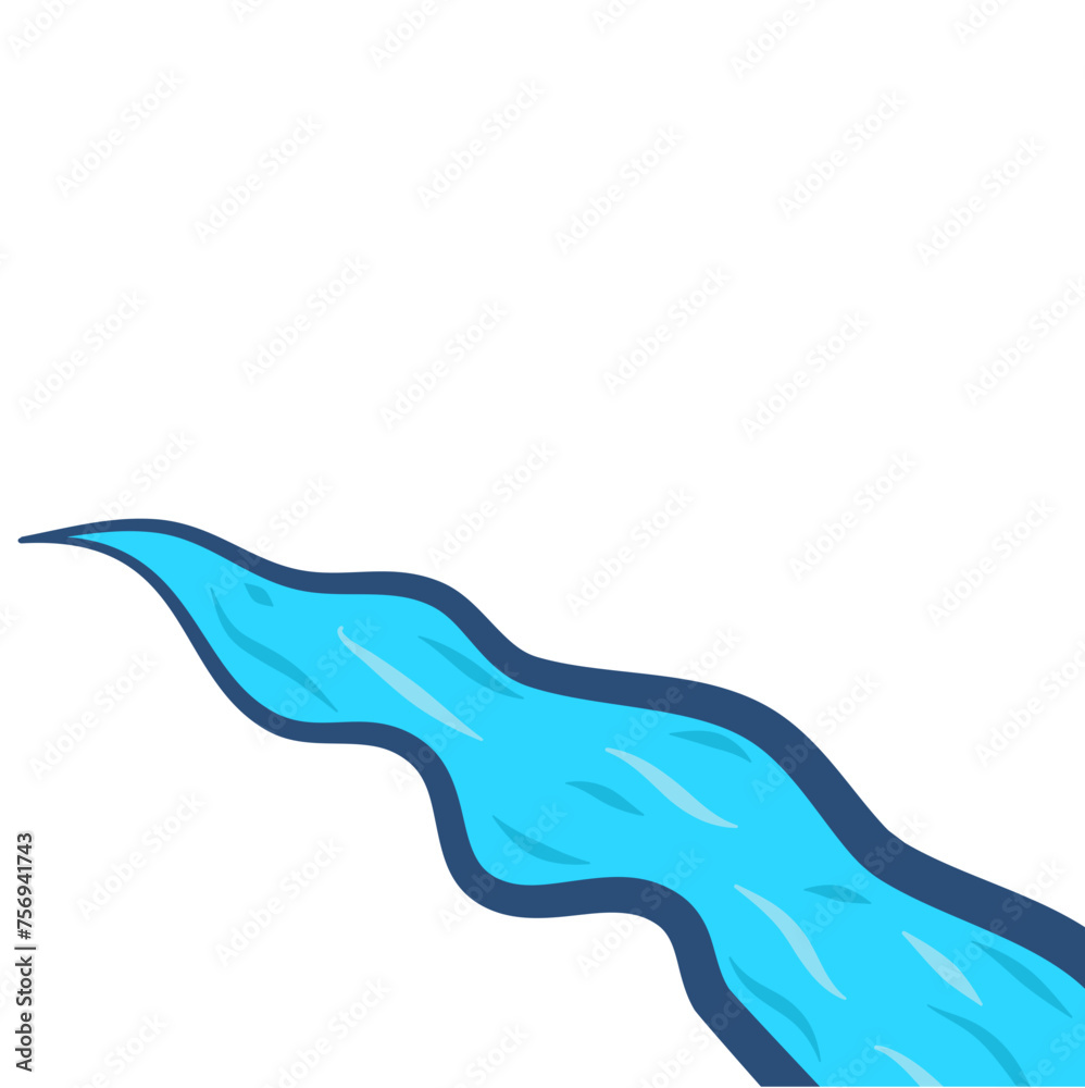 Blue Water River Vector Illustration Blue Water River Vector Illustration