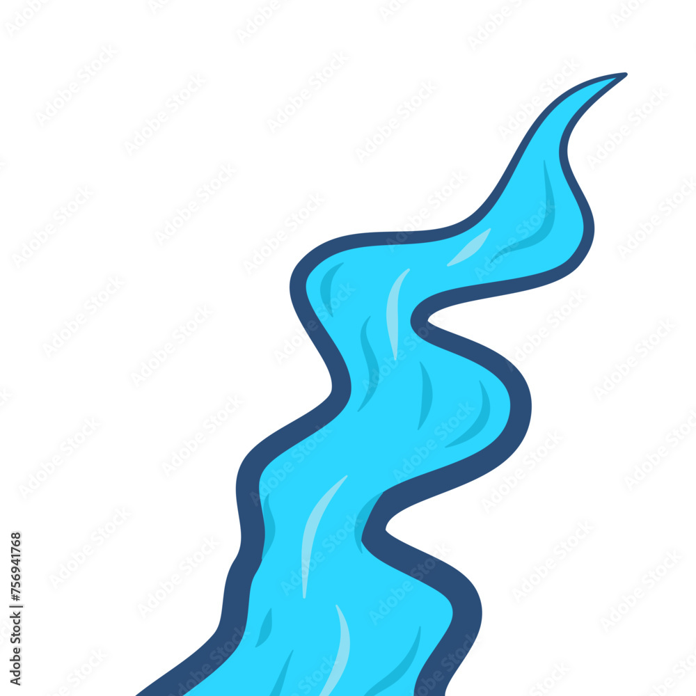 Blue Water River Vector Illustration 