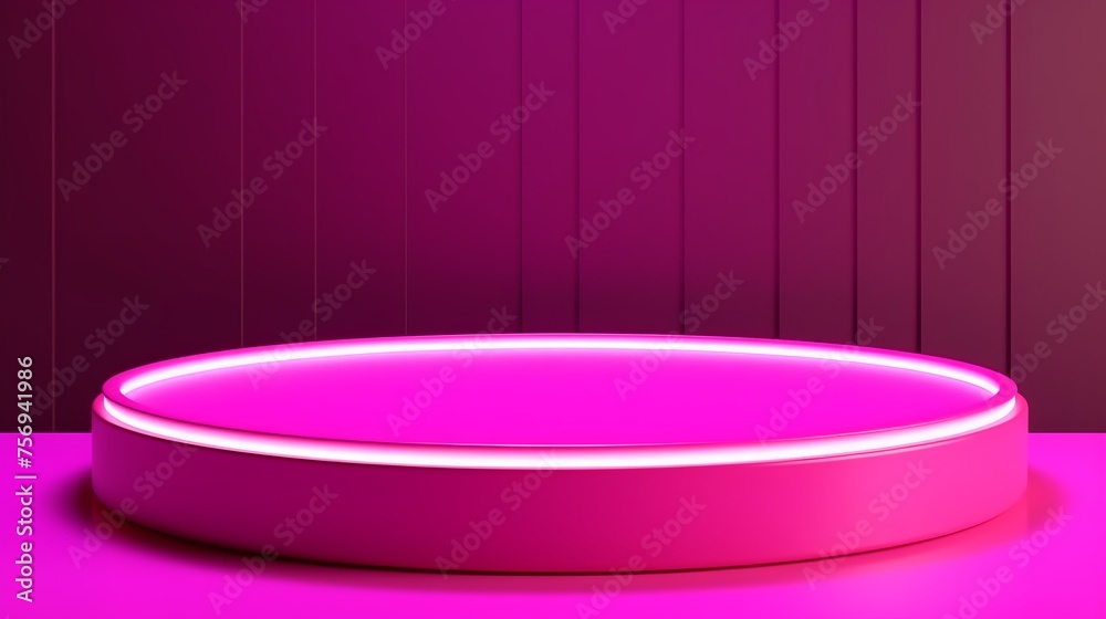A bright magenta, neon pink 3D rendering featuring a simple, minimal, geometric background for product podiums, stand displays, templates for presentation backdrops, or wallpapers. A bright magenta, neon pink 3D rendering featuring a simple, minimal, geometric background for product podiums, stand displays, templates for presentation backdrops, or wallpapers.