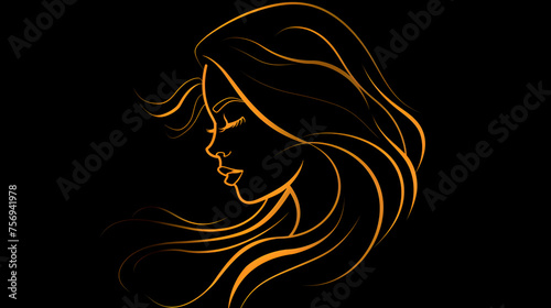 Modern Woman Face Logo Design - Elegant Vector Illustration  Generative Ai