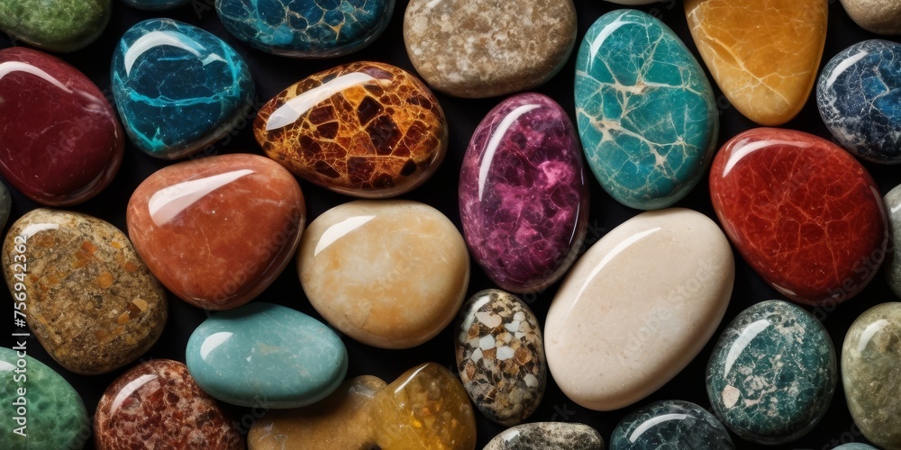 Multi coloured stones background Multi coloured stones background