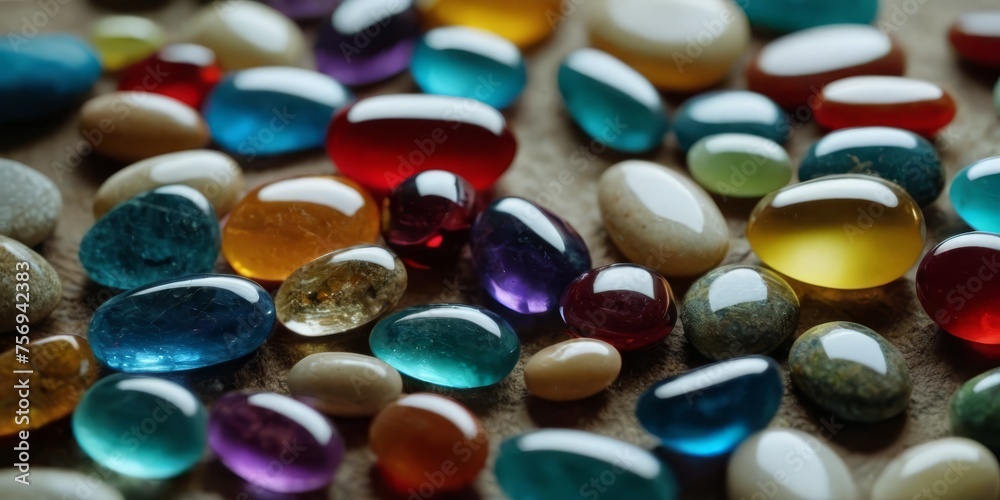 Multi coloured stones background Multi coloured stones background