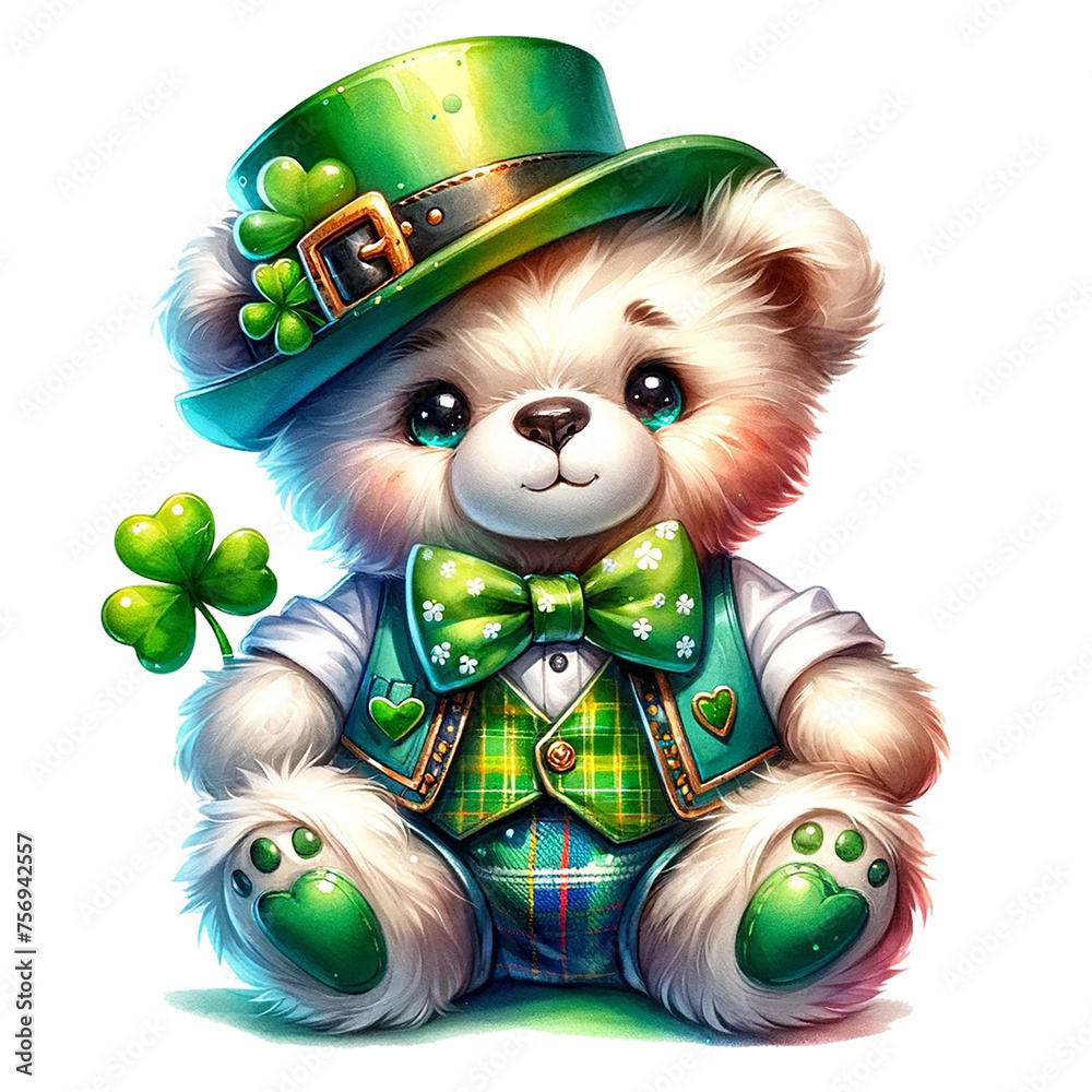 st patricks day bear clipart