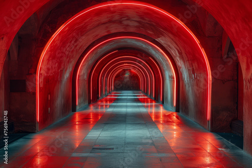 red corridor in the dark