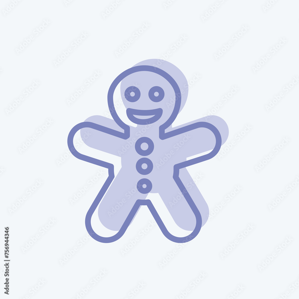 Icon Gingerbread Man. suitable for Bee Farm. two tone style. simple design editable. design template vector. simple illustration Icon Gingerbread Man. suitable for Bee Farm. two tone style. simple design editable. design template vector. simple illustration