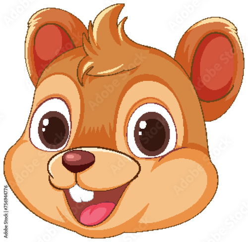 Vector illustration of a happy bear cub face.