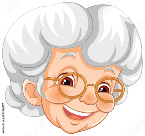 Vector illustration of a smiling elderly woman