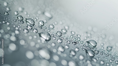Glass with condensation and water drops. Close-up photography with space for text. Clean and fresh concept for design and print