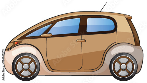 Stylized vector graphic of a small modern car