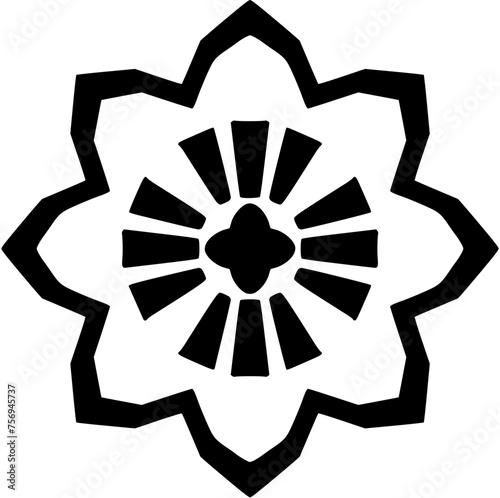 Islamic Geometric. Abstract mandala. Ethnic decorative element. Islam, Arabic, Indian, and Ottoman motifs
