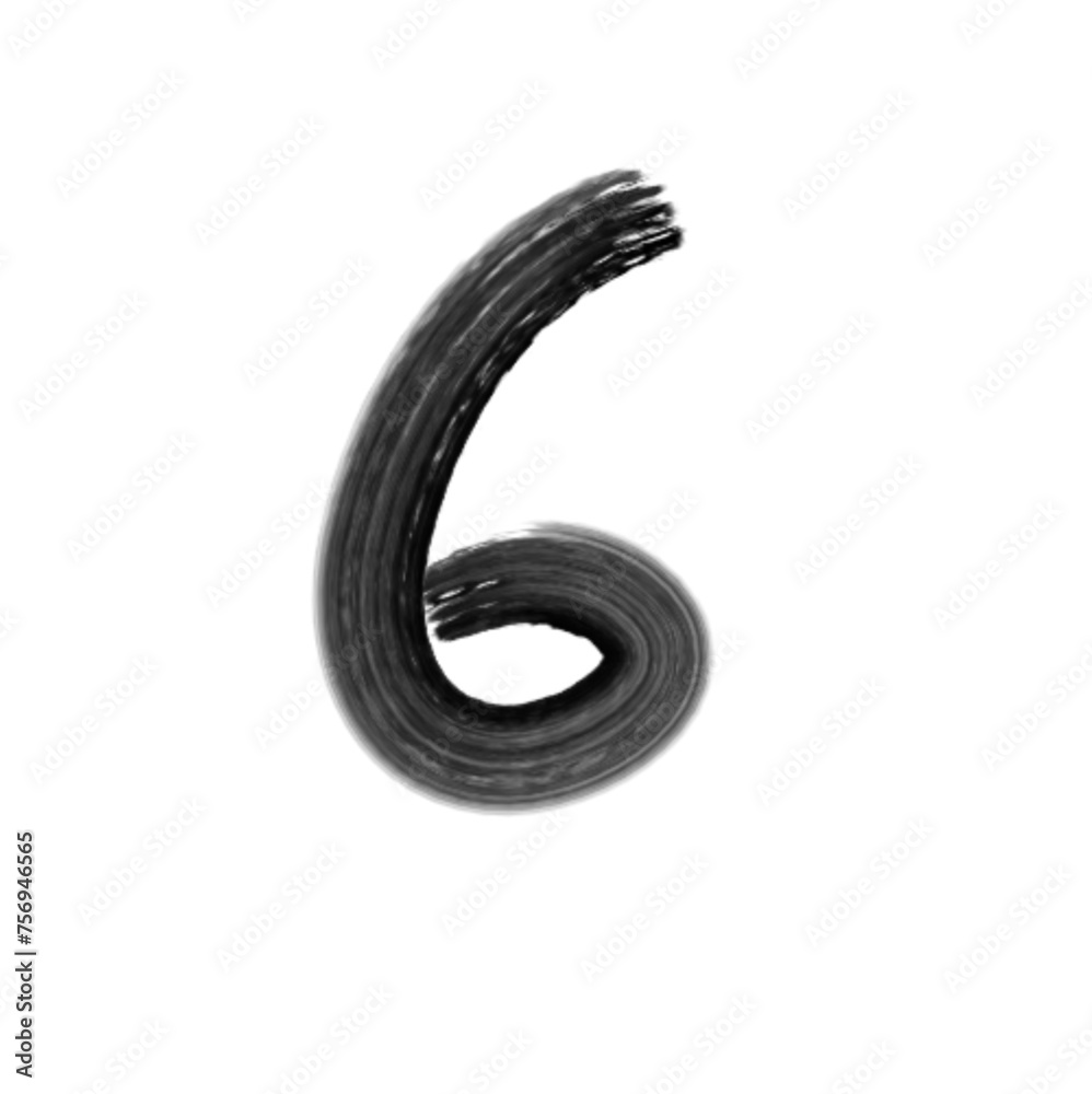 Numbers in Grunge Brush Drawing Numbers in Grunge Brush Drawing