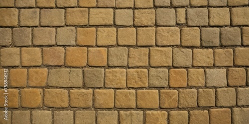 Paving stone pavement texture. Cobblestone pavement top view. Old stone sidewalk. Paving texture
