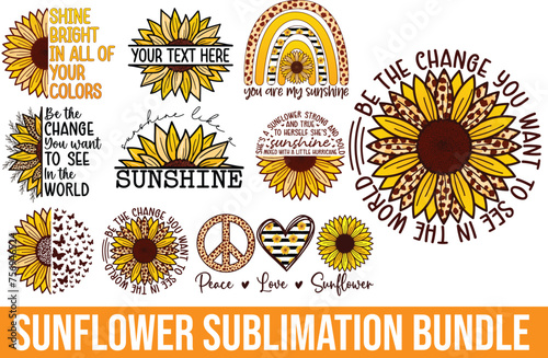 sunflower sublimation design bundle
