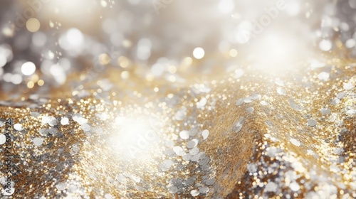Christmas New Year Gold and Silver Glitter background