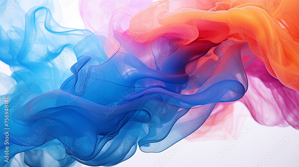 Transparent and luminous ink colors create a mesmerizing abstract artwork, perfect for trendy wallpapers or artistic design projects.