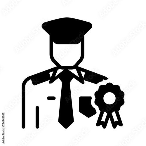 Vector solid black icon for Badge