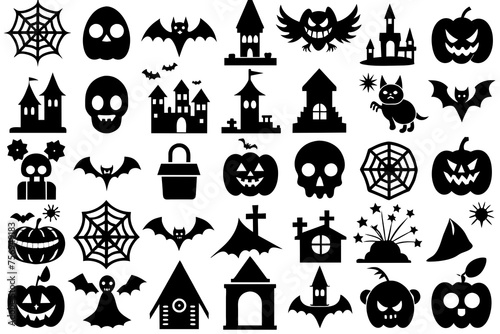 set of icons for halloween