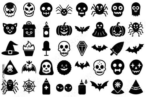 Halloween line-icons-set © Kanay