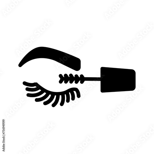 Vector solid black icon for Mascara