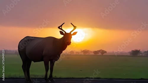Animal with the sunrise 