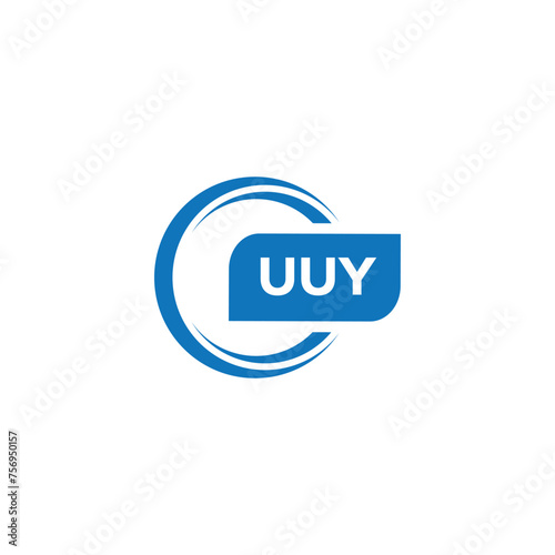 modern minimalist UUY monogram initial letters logo design