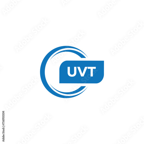 modern minimalist UVT monogram initial letters logo design