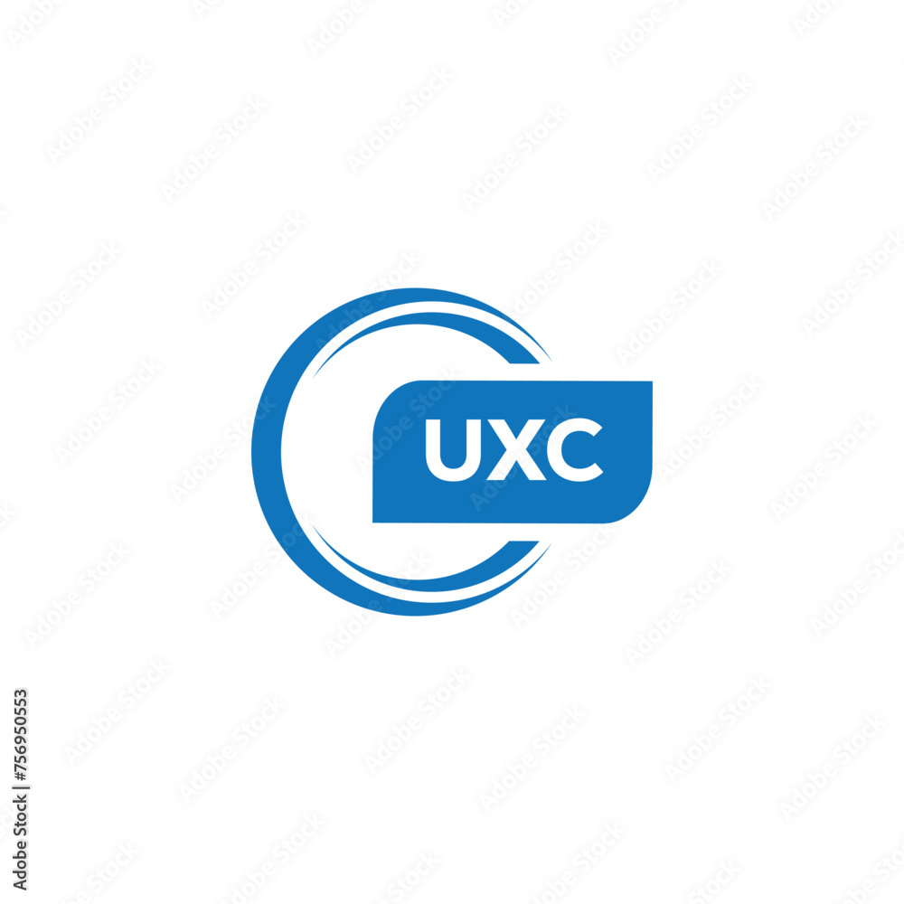 modern minimalist UXC monogram initial letters logo design