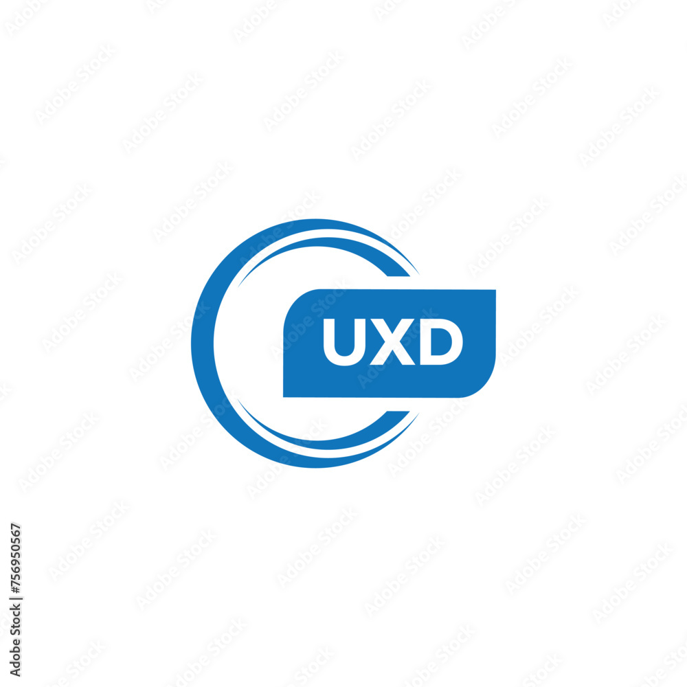 modern minimalist UXD monogram initial letters logo design