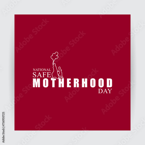 Vector illustration of National Safe Motherhood Day social media feed template