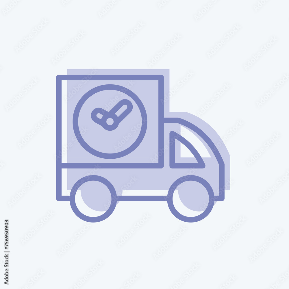 Icon Fast Shipping. suitable for education symbol. two tone style. simple design editable. design template vector. simple illustration Icon Fast Shipping. suitable for education symbol. two tone style. simple design editable. design template vector. simple illustration