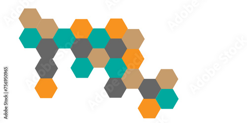 Abstract background honeycomb Multi color ceramic tiles texture background Seamless wooden wall with pattern, in the photo decorative finishing tiles for the sidewalk.