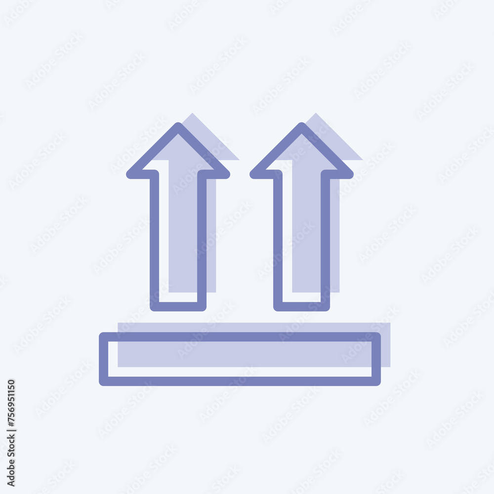 Icon This Side Up. suitable for education symbol. two tone style. simple design editable. design template vector. simple illustration Icon This Side Up. suitable for education symbol. two tone style. simple design editable. design template vector. simple illustration