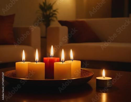 Harmonious Candle Arrangement in Living Space