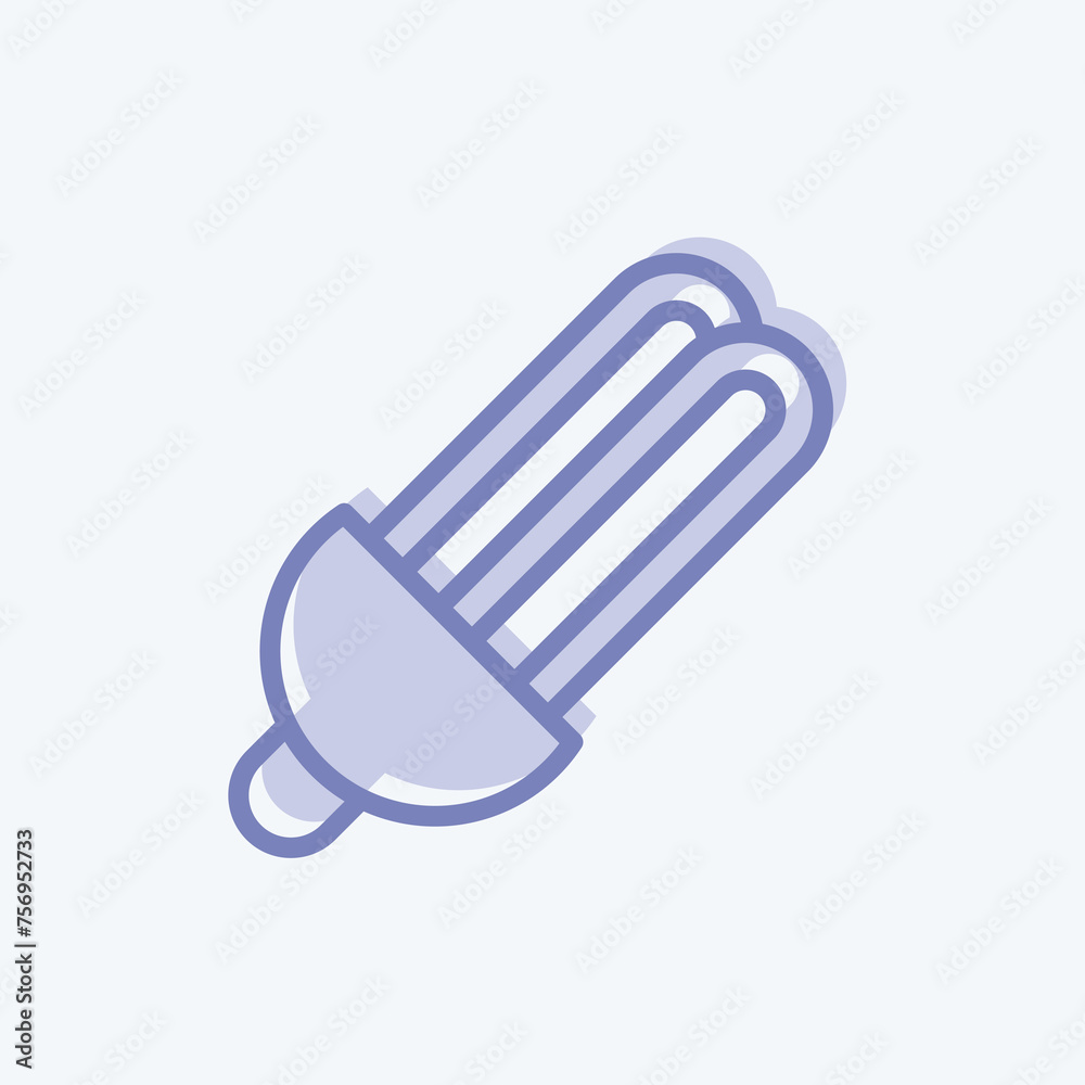Icon Eco Bulb. suitable for education symbol. two tone style. simple design editable. design template vector. simple illustration Icon Eco Bulb. suitable for education symbol. two tone style. simple design editable. design template vector. simple illustration