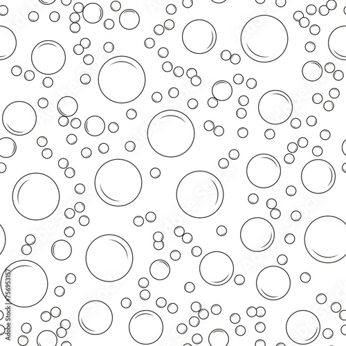 Seamless pattern with soap bubbles on a white background