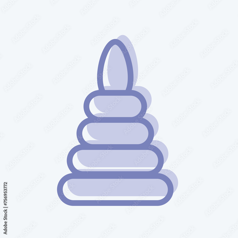 Icon Toy Pyramid. suitable for Kids symbol. two tone style. simple design editable. design template vector. simple illustration Icon Toy Pyramid. suitable for Kids symbol. two tone style. simple design editable. design template vector. simple illustration