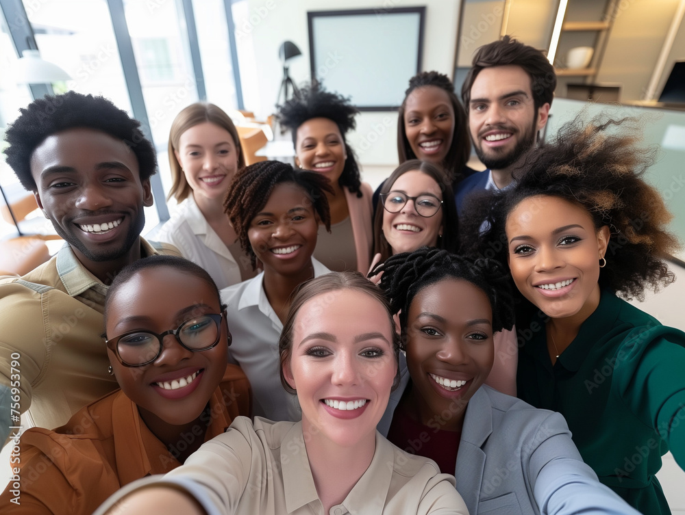 Multicultural happy people taking group selfie portrait in the office, diverse people celebrating together, Happy lifestyle, start-up and teamwork concept Multicultural happy people taking group selfie portrait in the office, diverse people celebrating together, Happy lifestyle, start-up and teamwork concept