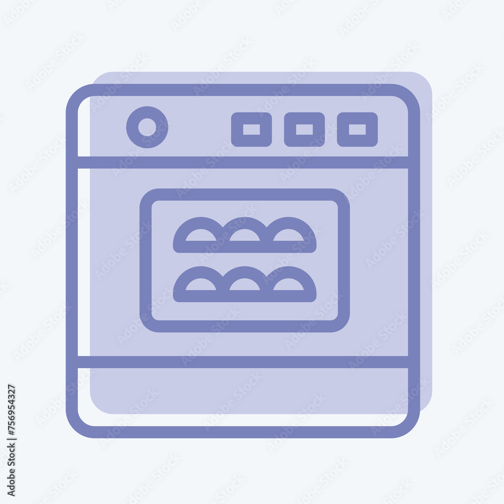 Icon Oven. suitable for Bakery symbol. two tone style. simple design editable. design template vector. simple illustration Icon Oven. suitable for Bakery symbol. two tone style. simple design editable. design template vector. simple illustration