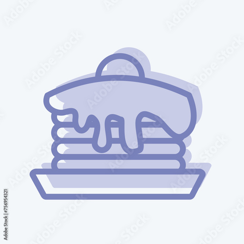Icon Pancake. suitable for Bakery symbol. two tone style. simple design editable. design template vector. simple illustration