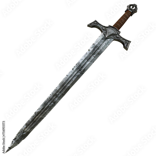 Sword_hyperrealistic_hyper detailed_isolated on transparent background_Generative Ai