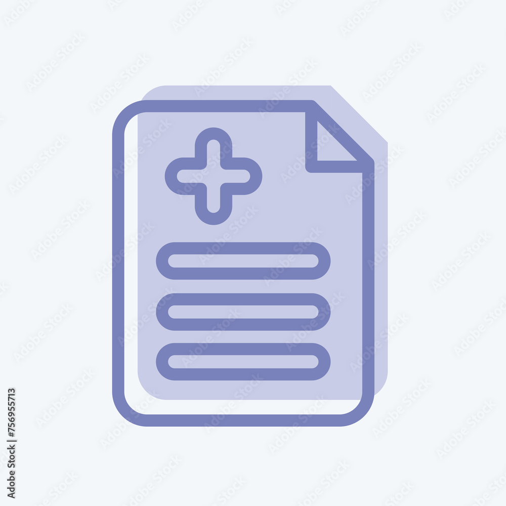 Icon Medical Report. suitable for medicine symbol. two tone style. simple design editable. design template vector. simple illustration Icon Medical Report. suitable for medicine symbol. two tone style. simple design editable. design template vector. simple illustration