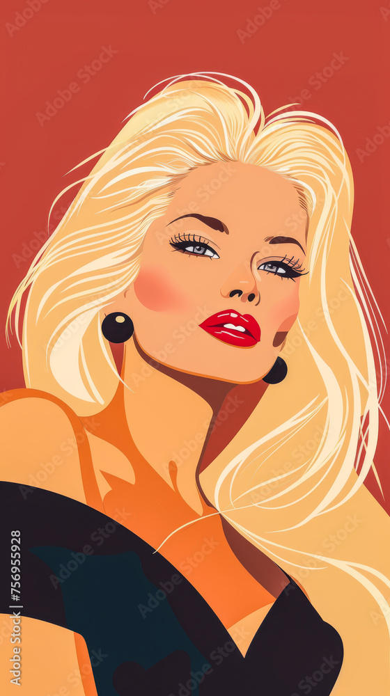 Chic and stylish illustration of a young woman with a sexy touch Chic and stylish illustration of a young woman with a sexy touch