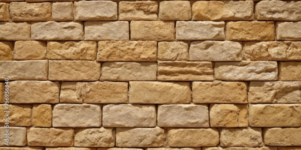 Rock stone brick tile wall aged texture detailed pattern background in yellow cream beige colo Rock stone brick tile wall aged texture detailed pattern background in yellow cream beige colo