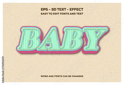 Baby 3D Text Effect.