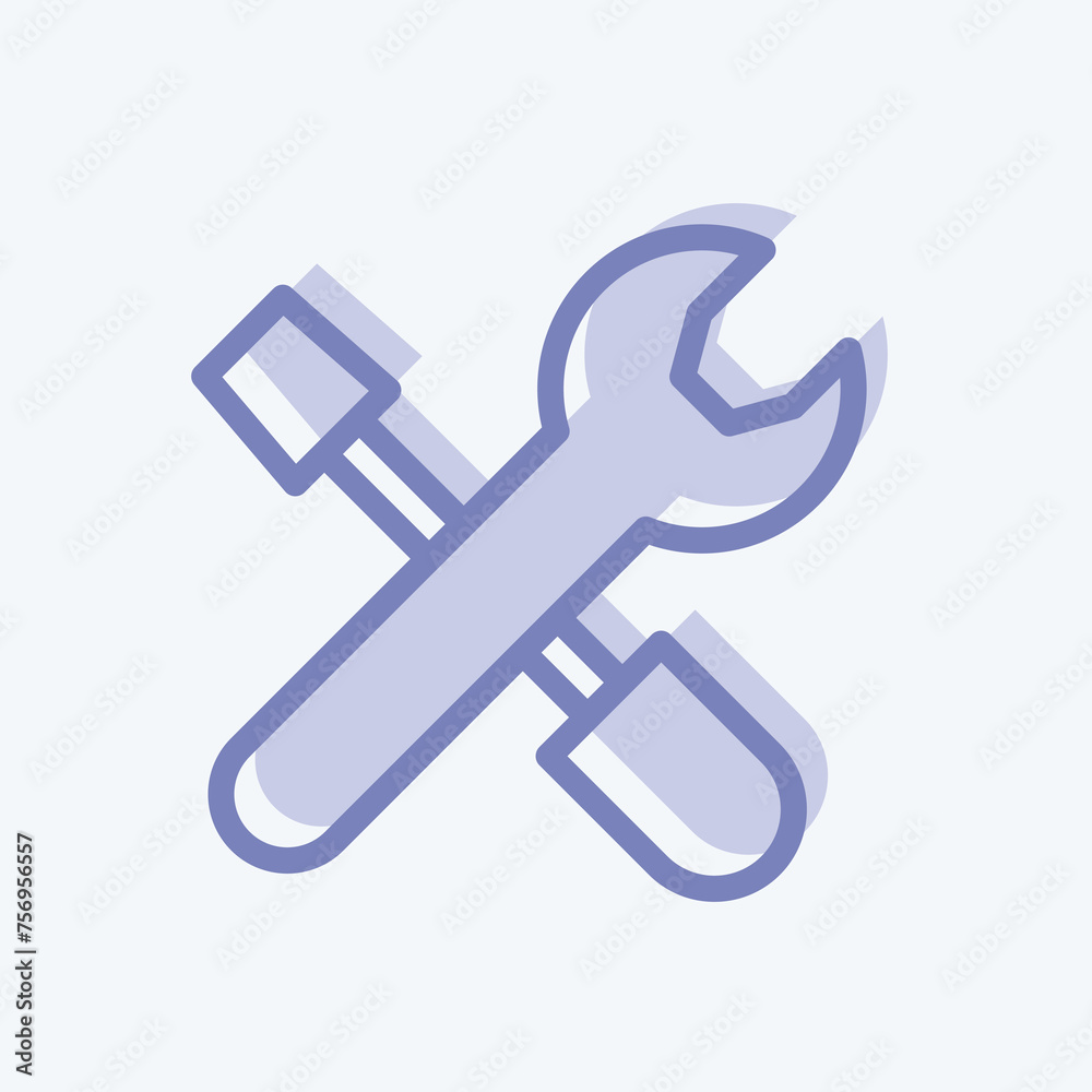 Icon Tools. suitable for building symbol. two tone style. simple design editable. design template vector. simple illustration Icon Tools. suitable for building symbol. two tone style. simple design editable. design template vector. simple illustration